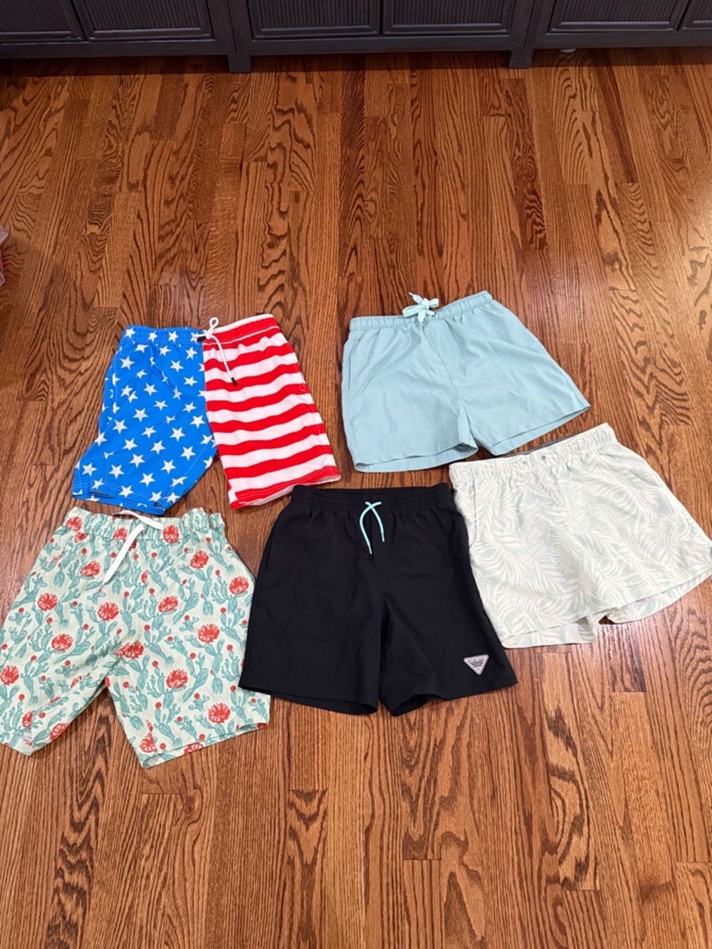 Mixed Boys' Swim Shorts Bundle - Black, Light Aqua,  3 Patterned